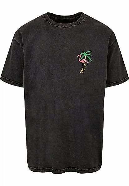 MisterTee T-Shirt "MisterTee Herren Flamingo Acid Washed Heavy Oversize Tee günstig online kaufen