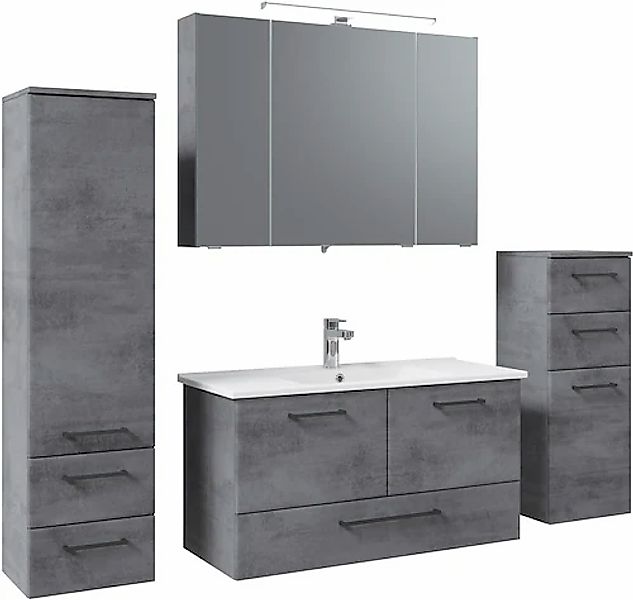 Saphir Badmöbel-Set »Quickset 945 4-teilig, Keramik-Waschtisch mit LED-Spie günstig online kaufen