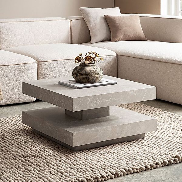 FINEBUY Couchtisch FB59751 60 cm Wohnzimmertisch Sofatisch Quadratisch Klei günstig online kaufen