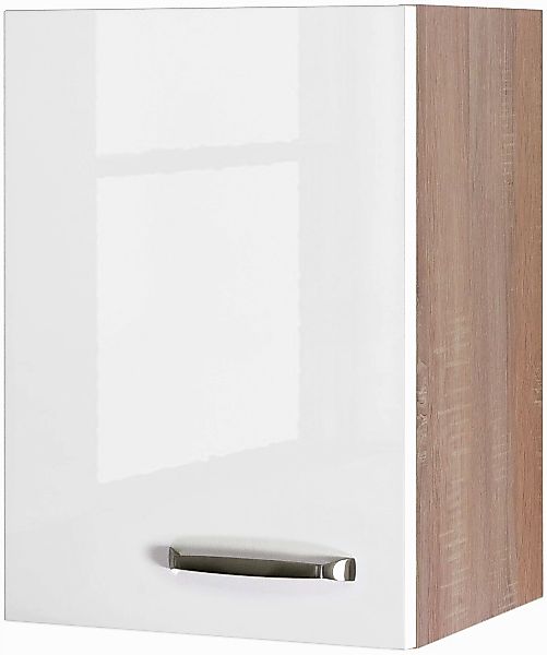 Flex-Well Exclusiv Oberschrank Valero 40 cm x 55 cm Hochglanz Weiß-Sonoma E günstig online kaufen