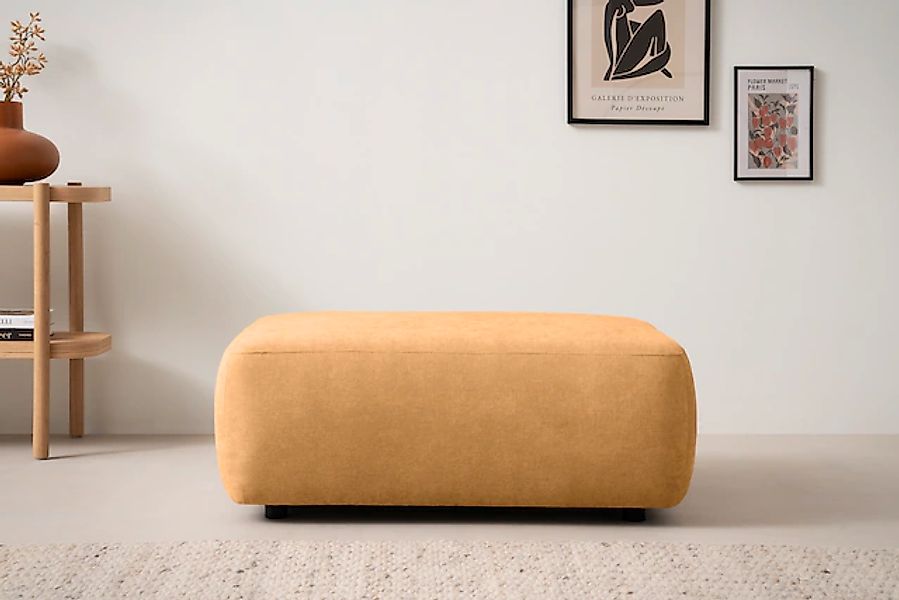 Home affaire Polsterhocker »Torge, Hocker in Cord, Samtvelours oder Struktu günstig online kaufen