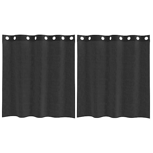 vidaXL Voile Vorhänge mit Ösen 2 Stk Schwarz 140x140 cm 4102059 günstig online kaufen
