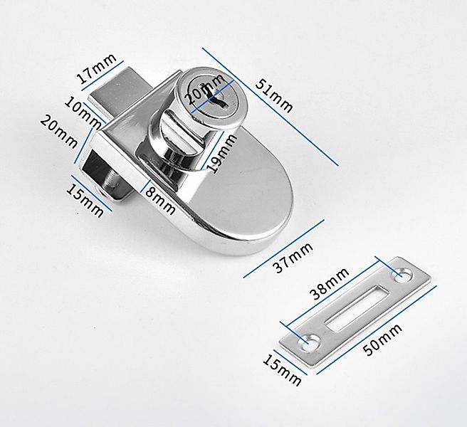 BAYLI Regal 2 x Glasschranktürschloss, Sicherheitsschloss für Glas Vitrine günstig online kaufen