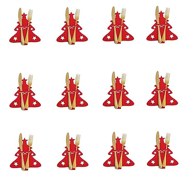 CLTYQ Besteckhalter 12 x Besteckhalter in Tannenbaum Optik – Bestecktaschen günstig online kaufen