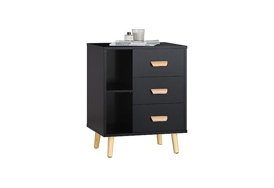 SoBuy Nachttisch FBT95, mit 3 Schubladen und 2 offenen Fächern Sofatisch Be günstig online kaufen