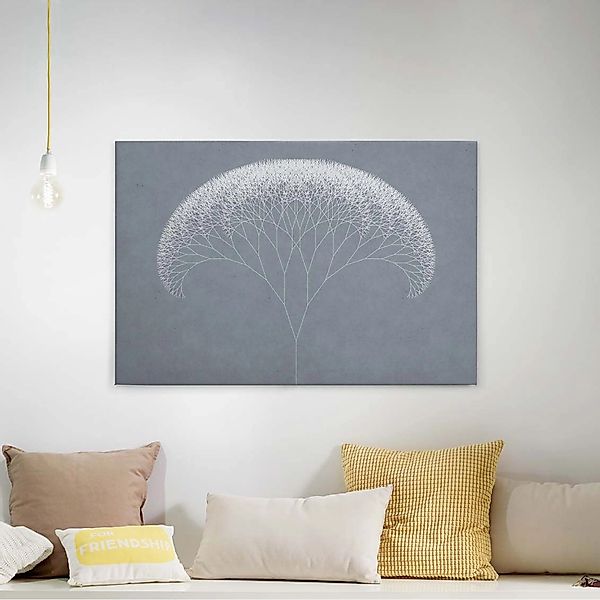 Bricoflor Modernes Wandbild In Grau Und Weiß Leinwandbild Mit Pusteblume Im günstig online kaufen