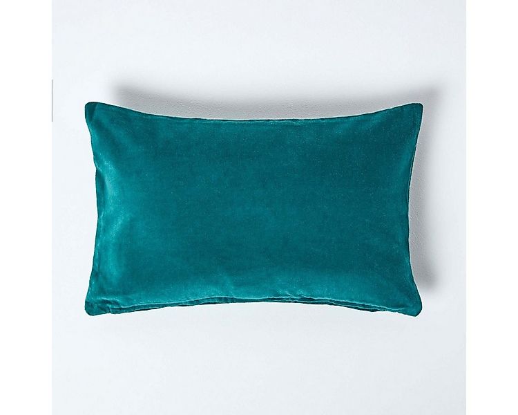 Homescapes Kissenhülle Samt-Kissenbezug in Smaragdgrün, 30 x 50 cm günstig online kaufen