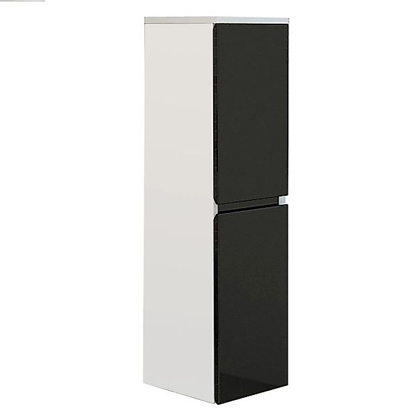 Jet-Line Badschrank Aiger Hochglanzfront Schwarz Hochschrank für Wandmontag günstig online kaufen