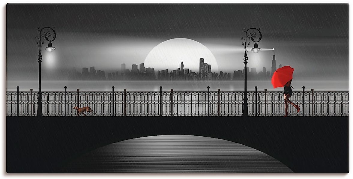 Artland Wandbild "Die Brücke im Regen" Brücken 1 Stk. tlg. als Leinwandbild günstig online kaufen