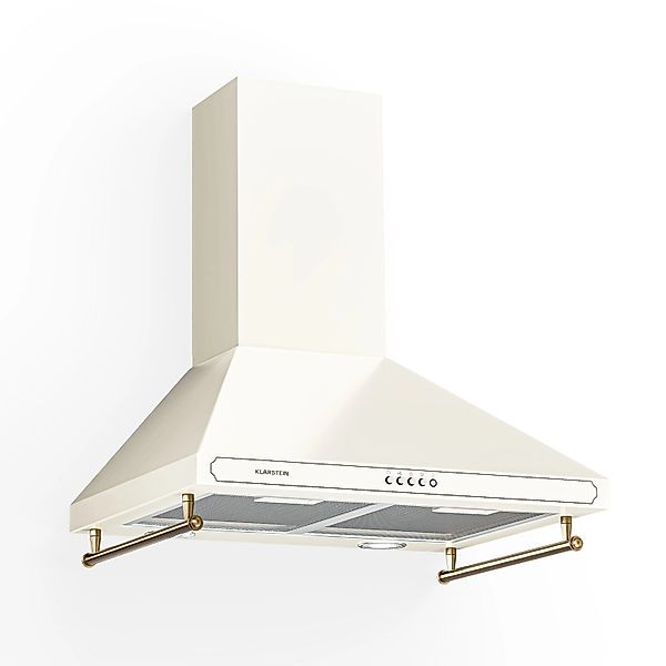 Klarstein Victoria Dunstabzugshaube 60cm Retro-Design 644,5m³/h 2 LED-Lampe günstig online kaufen