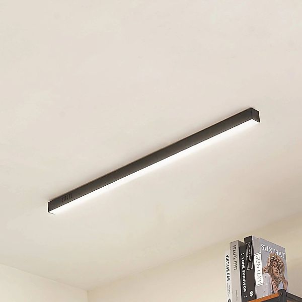 Lucande LED-Deckenleuchte Teniona, 101 cm, schwarz, Alu günstig online kaufen