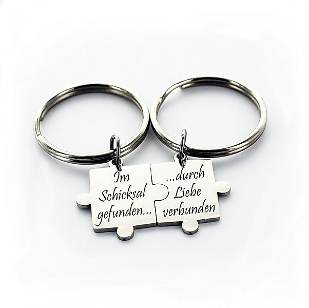 Lieblingsmensch Schlüsselanhänger Partner Set Puzzleteile - Im Schicksal ge günstig online kaufen