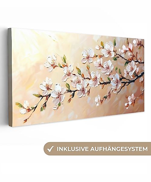 OneMillionCanvasses® Leinwandbild Panorama Blütenzweige - Malerisch günstig online kaufen