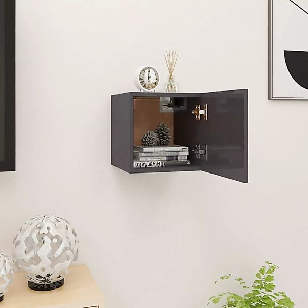 Tv-wandschrank Hochglanz-grau 30,5x30x30 Cm günstig online kaufen