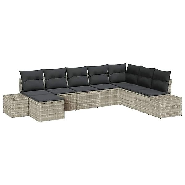 vidaXL Gartensofa-set mit Kissen 8-Tlg Poly-Rattan 3347182 günstig online kaufen