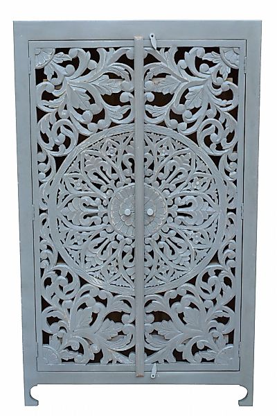 Home affaire Stauraumschrank "Kenmare" Mangoholz, dekorative Schnitzereien, günstig online kaufen