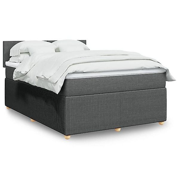vidaXL Boxspringbett, Boxspringbett mit Matratze Dunkelgrau 160x200 cm Stof günstig online kaufen