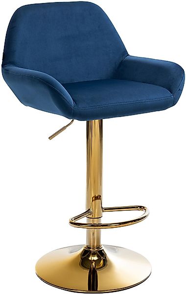 CLP Barhocker Braga, Samt-Bezug, Gestell Gold-Optik, günstig online kaufen