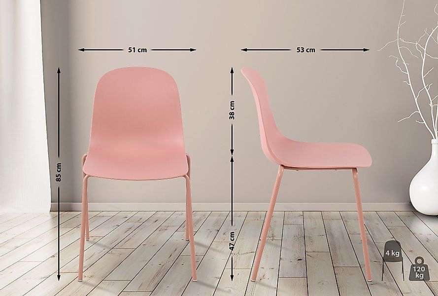 CLP Esszimmerstuhl Hardin (2er Set), stapelbar, günstig online kaufen