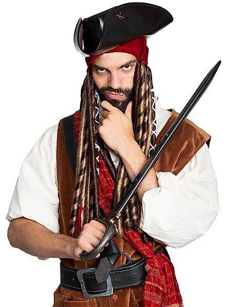 Maskworld Kostüm-Perücke Kopftuch mit Piraten Dreads - Faschingsperücke, Lo günstig online kaufen