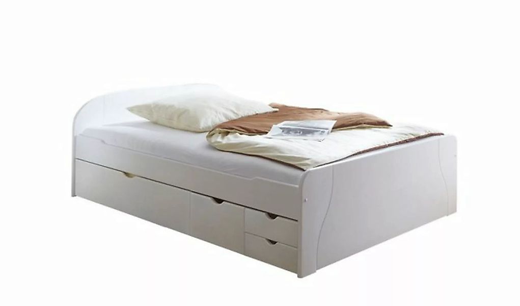 TICAA Doppelbett mit Schubkästen Erna Kiefer Weiß 140 x 200 cm weiß günstig online kaufen