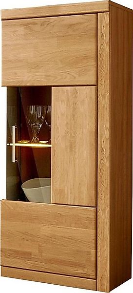 Home affaire Vitrine "Ribe,125cm hoch,35 cm tief,4 Fächer,1Glasboden variab günstig online kaufen