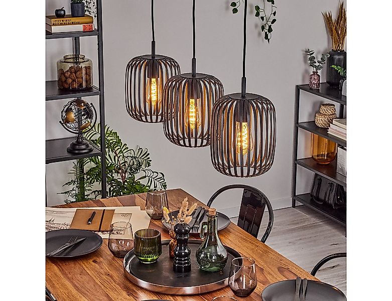 hofstein Hängeleuchte Hängelampe aus Metall in Schwarz, ohne Leuchtmittel, günstig online kaufen