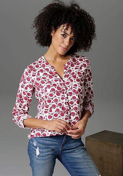 Aniston CASUAL Schlupfbluse, mit krempelbaren Ärmeln günstig online kaufen
