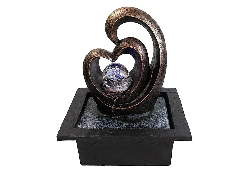 Lemodo Zimmerbrunnen Zimmerbrunnen Herzform mit rotierender Glaskugel, 21,5 günstig online kaufen