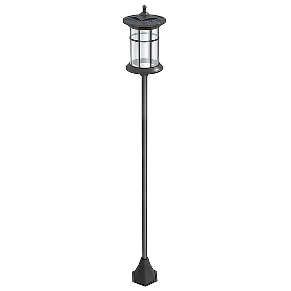 Outsunny Solar-Gartenlaterne 184cm hoch, LED-Außenlaterne IP44, Schwarz   A günstig online kaufen