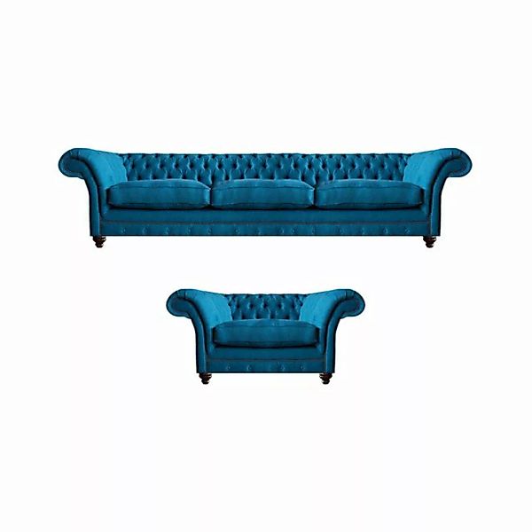 JVmoebel Chesterfield-Sofa Sofa Dreisitze Polstermöbel Couch Textil Sessel günstig online kaufen