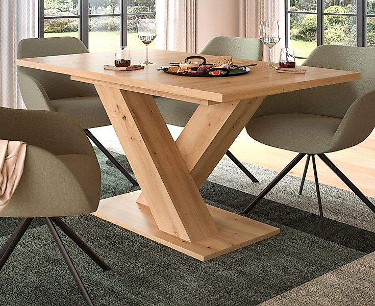 Inn.Furn Esstisch in Eiche Ausziehbar 150 - 190 cm Esszimmertisch Home-X günstig online kaufen