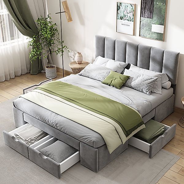 Flieks Polsterbett, Doppelbett Holzbett mit 4 günstig online kaufen