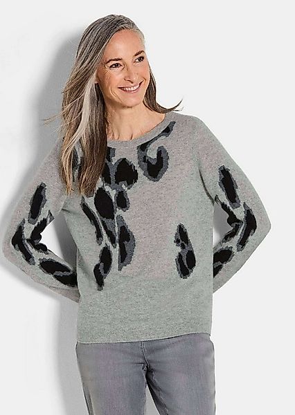GOLDNER Strickpullover Langarm Strickpullover im Leo-Design Winterpullover günstig online kaufen