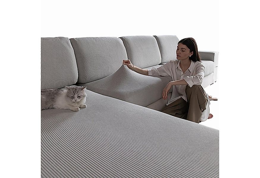 Coonoor Sofahusse 1/2/3/4 Sitz, Stretch Sofa Sitzkissenbezug, Rutschfester günstig online kaufen