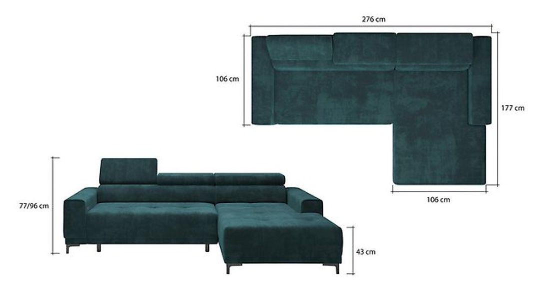 Xlmoebel Ecksofa Moderne Eckcouch mit L-Form aus Designerstoff für das Wohn günstig online kaufen