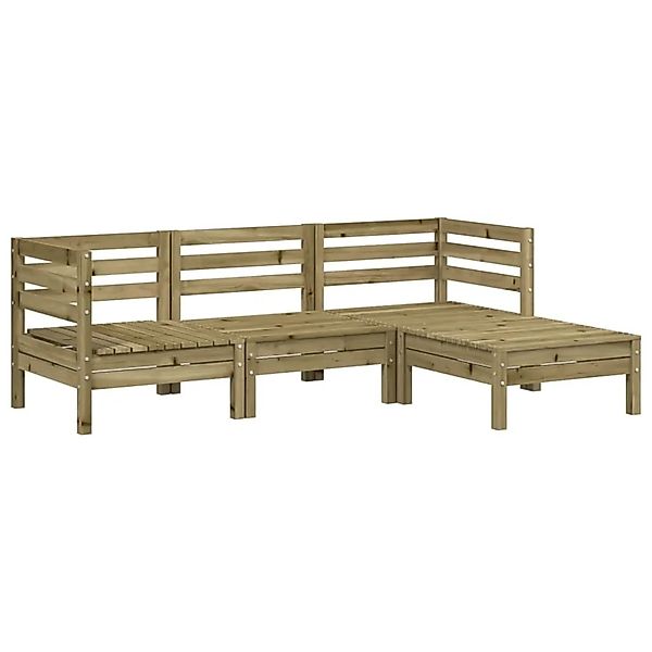 vidaXL Gartensofa 3-Sitzer mit Hocker Kiefernholz Imprägniert 838060 günstig online kaufen
