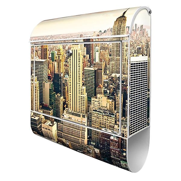 Banjado Design Briefkasten Weiß Pulverbeschichtet 39x47x14cm 2 Schlüssel Mi günstig online kaufen