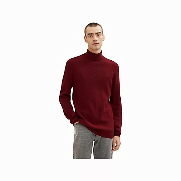 TOM TAILOR Rollkragenpullover rot regular fit (1-tlg) günstig online kaufen