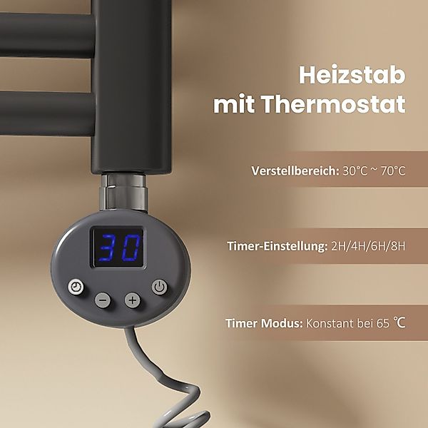 EMKE Elektrischer Badheizkörper Gebogen mit Thermostat günstig online kaufen