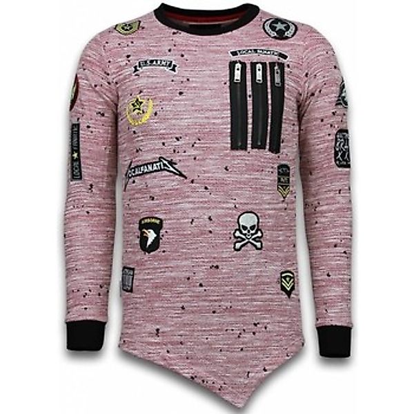 Local Fanatic  Sweatshirt Long Asymmetric Embriordry Patches günstig online kaufen