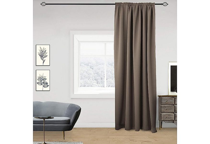 Woltu Gardine (1 St), blickdicht, Blickdicht mit Kräuselband für Schiene, 2 günstig online kaufen