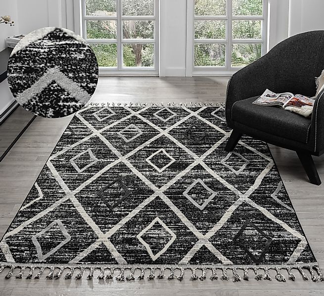 my home Teppich »Otilie« rechteckig 11 mm Höhe dichte Qualität, Woll-Look, günstig online kaufen