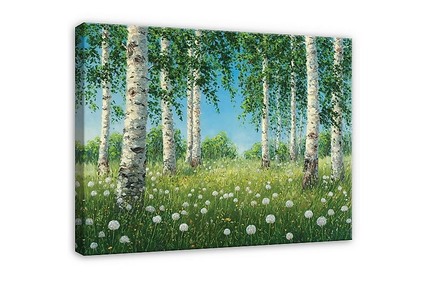 Wallarena Leinwandbild Birken Wald Bäume Grün Modern Wandbilder Wand Deko X günstig online kaufen