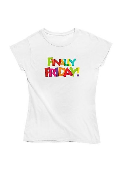 Novux T-Shirt Finally Friday Damen Tshirt Farbe Weiß günstig online kaufen