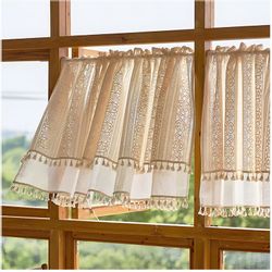 Qelus Schiebegardine Boho Bistrogardine Fenstergardinen Kurz günstig online kaufen