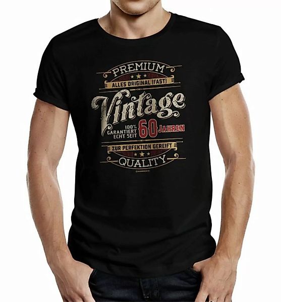 RAHMENLOS® T-Shirt Geschenk zum 60. Geburtstag: Premium Vintage 60 günstig online kaufen