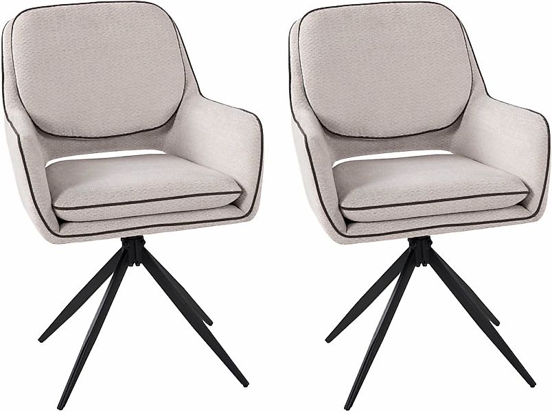 Duo Collection Esszimmerstuhl "Esra", (Set), 2 St., Webstoff, drehbar, extr günstig online kaufen
