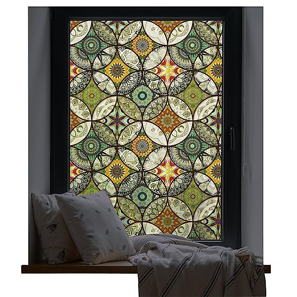 Coonoor Fensterfolie Dekorfolie Glasmalerei Fensterfolie, Blickdicht Selbst günstig online kaufen