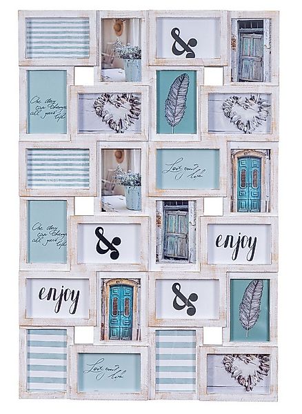Levandeo® Bilderrahmen Collage, Bilderrahmen Collage 24 Fotos 10x15cm Weiß günstig online kaufen